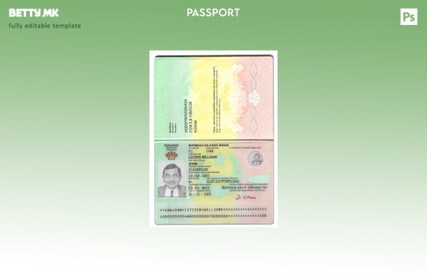 Шаблон за пасош на Гвинеја Бисао во модерен стил